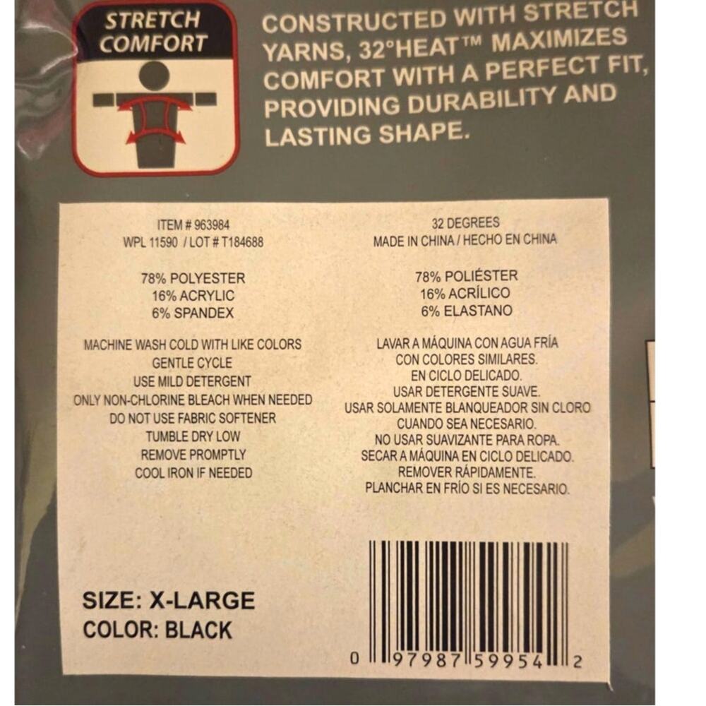XL Lightweight Base Layer Pants Bottoms 32Degrees Heat New Retail Pack - Picture 6 of 6